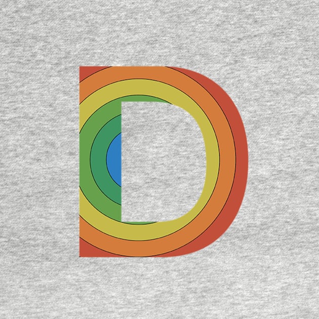 Retro Rainbow 'D' Sticker by marissasiegel